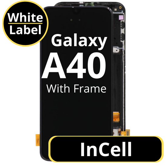 LCD InCell For Galaxy A40 Black With Frame Not Original White Box
