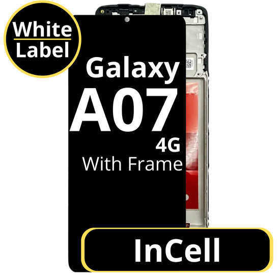 LCD InCell For Galaxy A07 4G Black With Frame Not Original White Box
