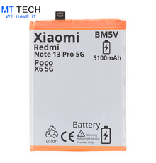 BATTERY MT Tech For Xiaomi Redmi Note 13 Pro 5G / Poco X6 5G - BM5V - 5100mAh