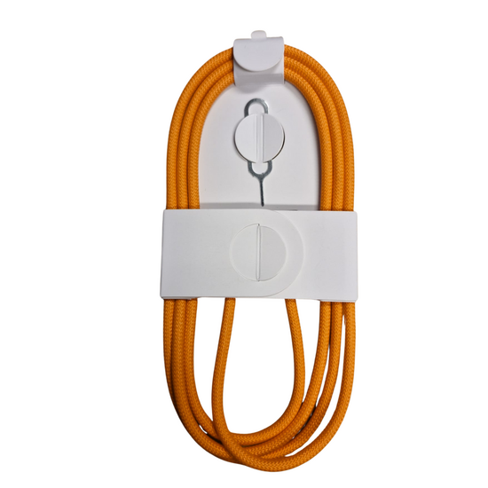USB C to USB C Cable Nylon  Orange 1m with Simtray Pin