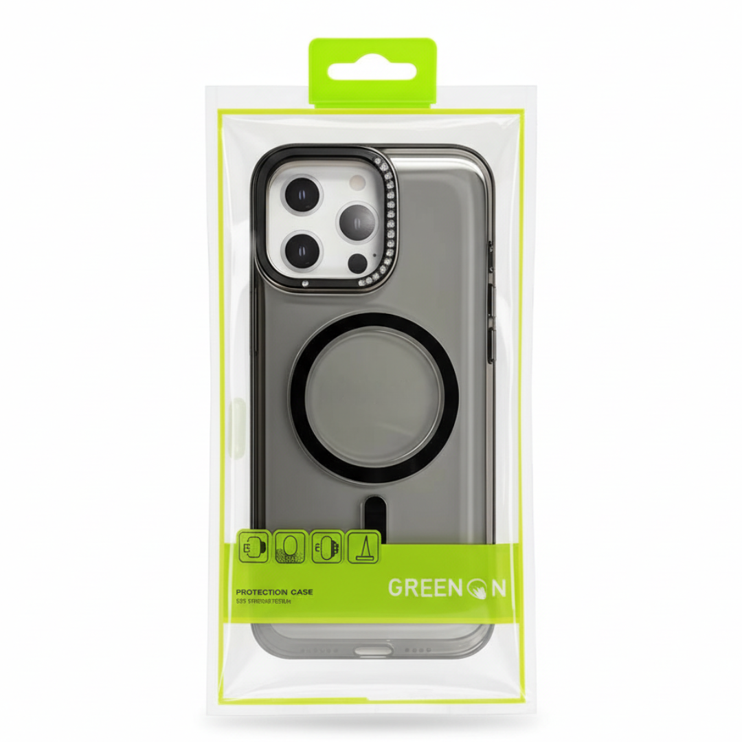 GREEN ON Hard Diamond Case for IPhone 13, foto 3 van 6