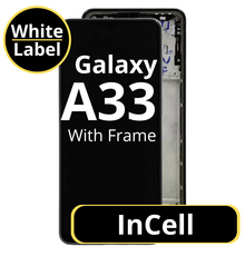 LCD InCell For Galaxy A33 Black With Frame Not Original White Box