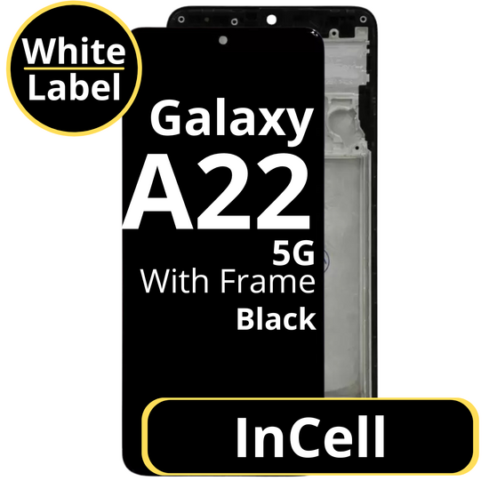 LCD InCell For Galaxy A22 5G Black With Frame Not Original White Box