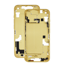Mid Frame Housing with Charging Port Flex & Small Parts For IPhone 14 - Yellow - Pulled