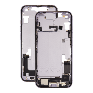 Mid Frame Housing with Charging Port Flex & Small Parts For IPhone 14 - Purple - Pulled