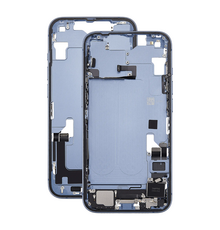Mid Frame Housing with Charging Port Flex & Small Parts For IPhone 14 Plus - Blue - Pulled