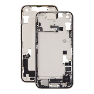 Mid Frame Housing with Charging Port Flex & Small Parts For IPhone 14 Plus - Starlight - Pulled