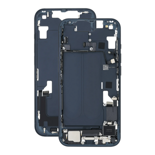 Mid Frame Housing with Charging Port Flex & Small Parts For IPhone 14 Plus - Midnight - Pulled