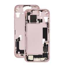 Mid Frame Housing with Charging Port Flex & Small Parts For IPhone 15 Plus - Pink - Pulled
