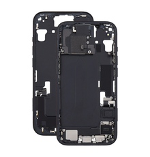 Mid Frame Housing with Charging Port Flex & Small Parts For IPhone 15 Plus - Black - Pulled