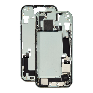 Mid Frame Housing with Charging Port Flex & Small Parts For IPhone 15 Plus - Green - Pulled