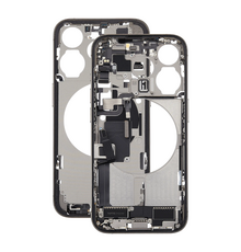 Mid Frame Housing with Charging Port Flex & Small Parts For IPhone 15 Pro - Nutural Titanium - Pulled