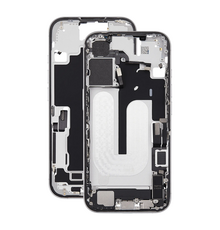 Mid Frame Housing with Charging Port Flex & Small Parts For IPhone 16 -White - Pulled