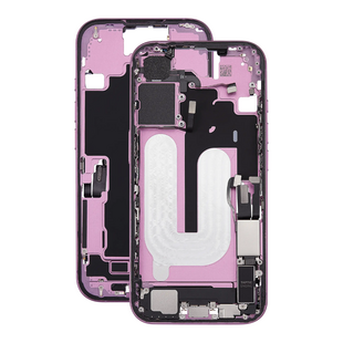 Mid Frame Housing with Charging Port Flex & Small Parts For IPhone 16 -Pink - Pulled