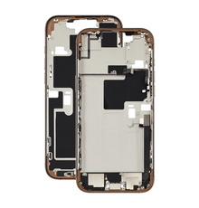Mid Frame Housing with Charging Port Flex & Small Parts For IPhone 16 Pro Max - Dessert Titanium - Pulled