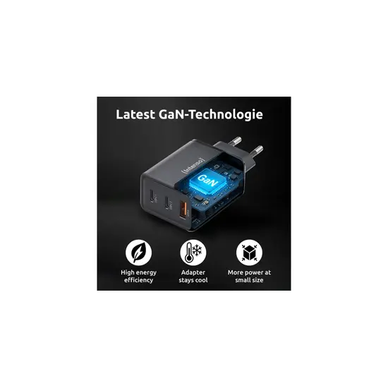 Intenso GaN Power Adapter  W65ACC - 65 Watt PD 3.0 / QC 4.0