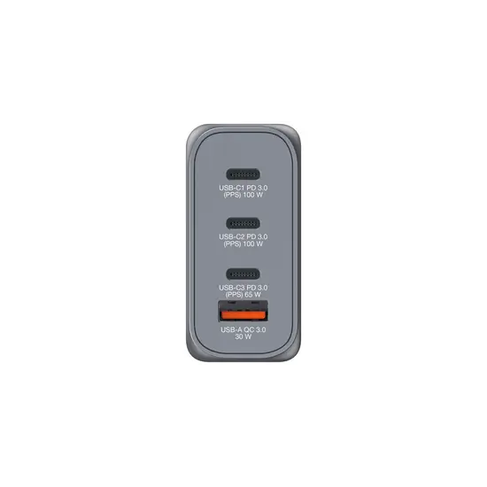 Verbatim 100W GaN Power Adapter 2 x USB-C PD 100W / 1 x USB-C PD 65W / 1 x USB-A QC 3.0 (EU/UK/US)