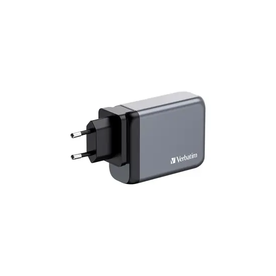 Verbatim 100W GaN Power Adapter 2 x USB-C PD 100W / 1 x USB-C PD 65W / 1 x USB-A QC 3.0 (EU/UK/US)