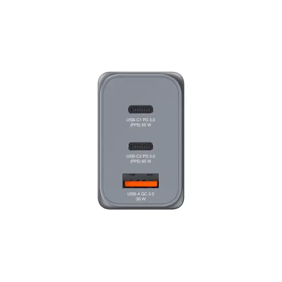 Verbatim 65W GaN Power Adapter 2 x USB-C PD 65 W / 1 x USB-A QC 3.0 (EU/UK/US)