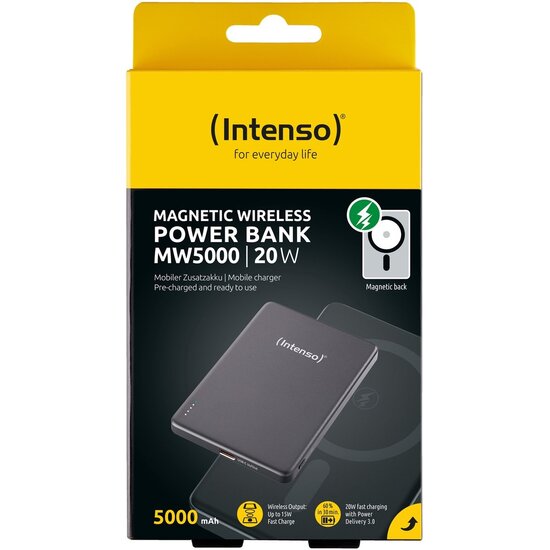 POWERBANK Intenso MW5000 Wireless Lithium-Polymeer (LiPo) 5000 mAh (Magsafe Ready) POWERBANK