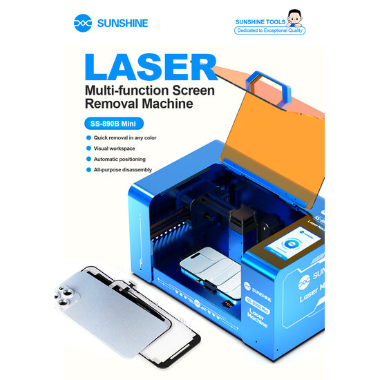 SUNSHINE SS-890B Mini Laser screen removal machine With SS-6604 MINI Smoke Purifier