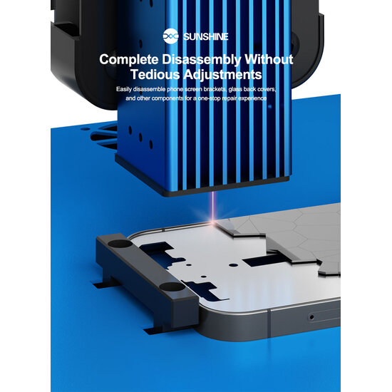 SUNSHINE SS-890B Mini Laser screen removal machine With SS-6604 MINI Smoke Purifier