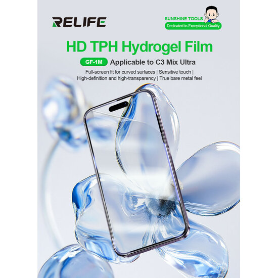 RELIFE GF-1M HD TPH Hydrogel Film 50 Pack ( Applicable to Sunshine )