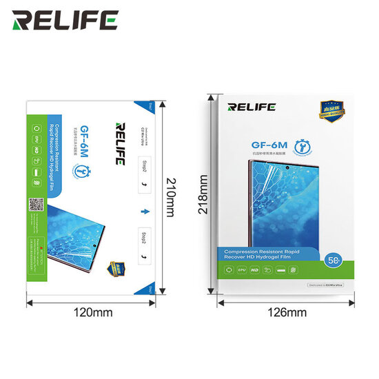 RELIFE GF-6M Anti-pressure instant repair HD hydrogel film 50 Pack