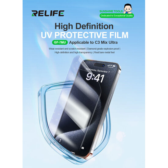 RELIFE GF-7MU HD Fiberglass Protective Film 25 Pack