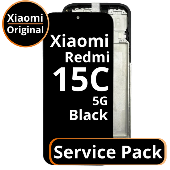 LCD Xiaomi Redmi 15C 5G with Frame - 56000200P1500 - Black - Service Pack