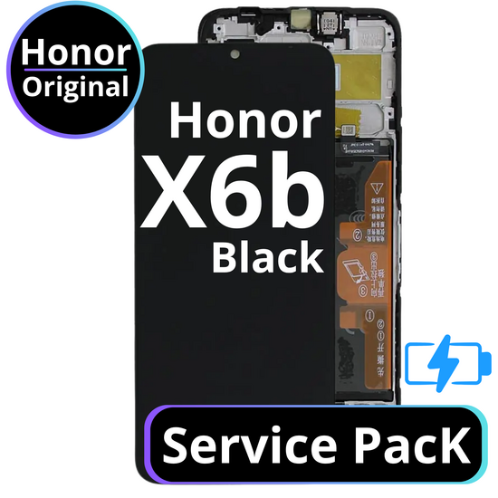 LCD Honor X6b With Battery - 0235AKES / 0235AMFG Black  Service Pack