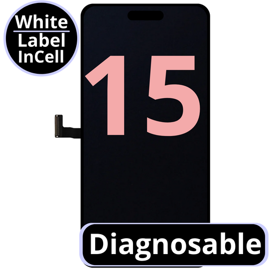 LCD Diagnosable Excellent InCell For IPhone 15 White Box