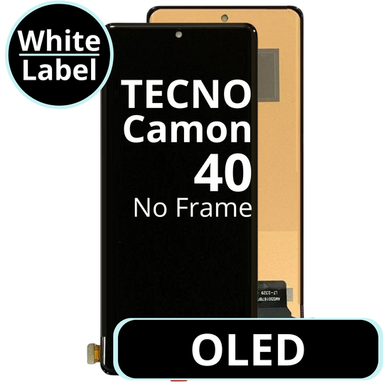 LCD OLED No Frame For Tecno Camon 40 - White Box