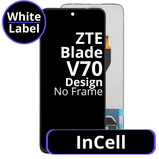 LCD InCell No Frame For ZTE Blade V70 Design - White Box