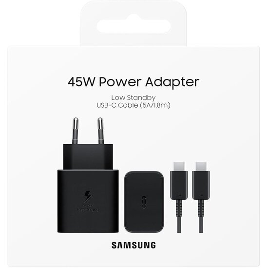 Samsung Netzteil 45 Watt Ladegerät mit USB-C-Kabel EP-T4511XBEGEU Service Pack