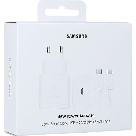 Samsung Power Adapter 45Watt Charger With USB-C Cable EP-T4511XWEGEU Service Pack