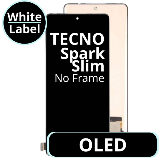 LCD OLED No Frame For Tecno Spark Slim - White Box