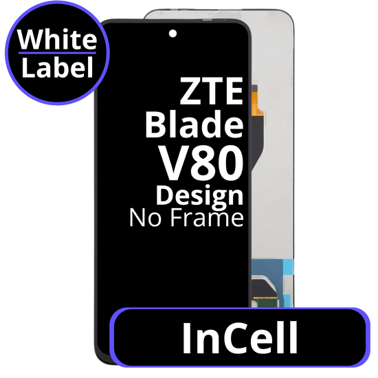 LCD InCell No Frame For ZTE Blade V80 Design - White Box