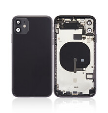 Back Housing with Simtray / Charging port & Small Parts For IPhone 11 Black - MT Tech