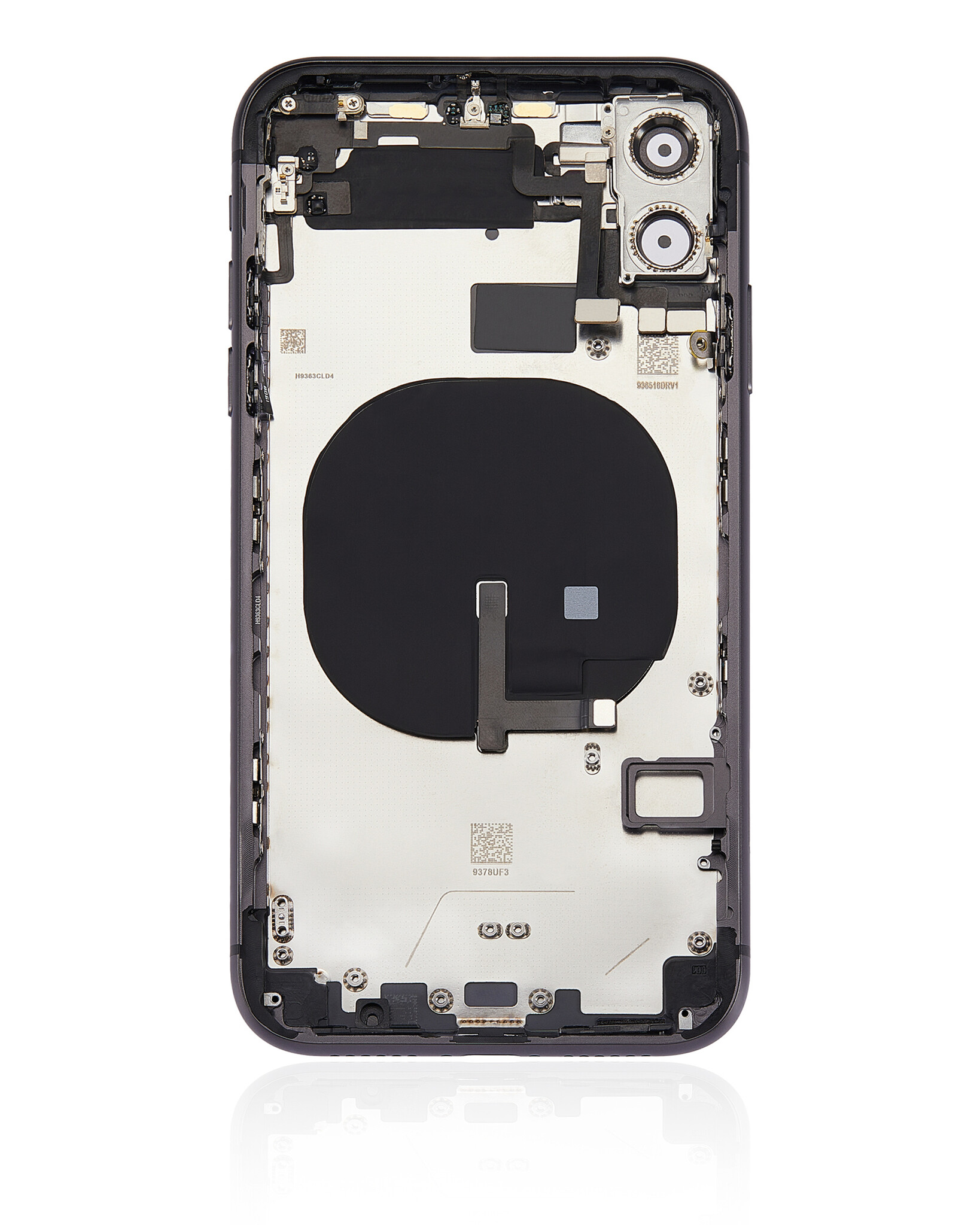 Back Housing with Simtray / Charging port & Small Parts For IPhone 11 Black - MT Tech, foto 3 van 4