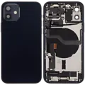 Back Housing with Simtray / Charging port & Small Parts For IPhone 12 Black - MT Tech