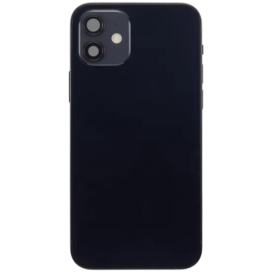 Back Housing with Simtray / Charging port & Small Parts For IPhone 12 Black - MT Tech