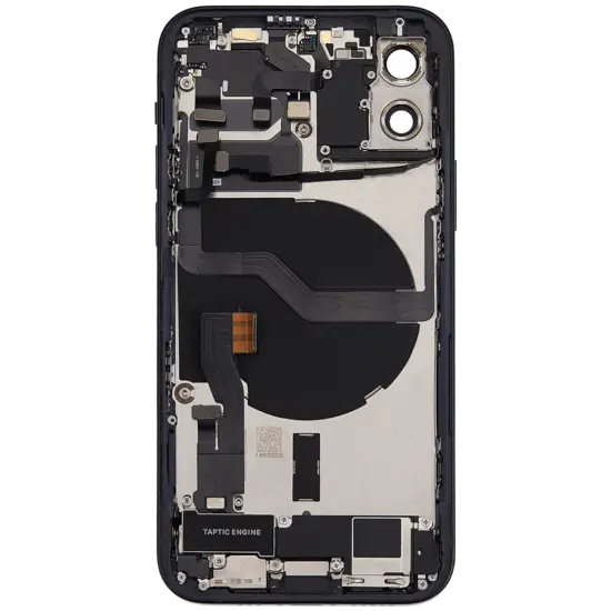 Back Housing with Simtray / Charging port & Small Parts For IPhone 12 Black - MT Tech
