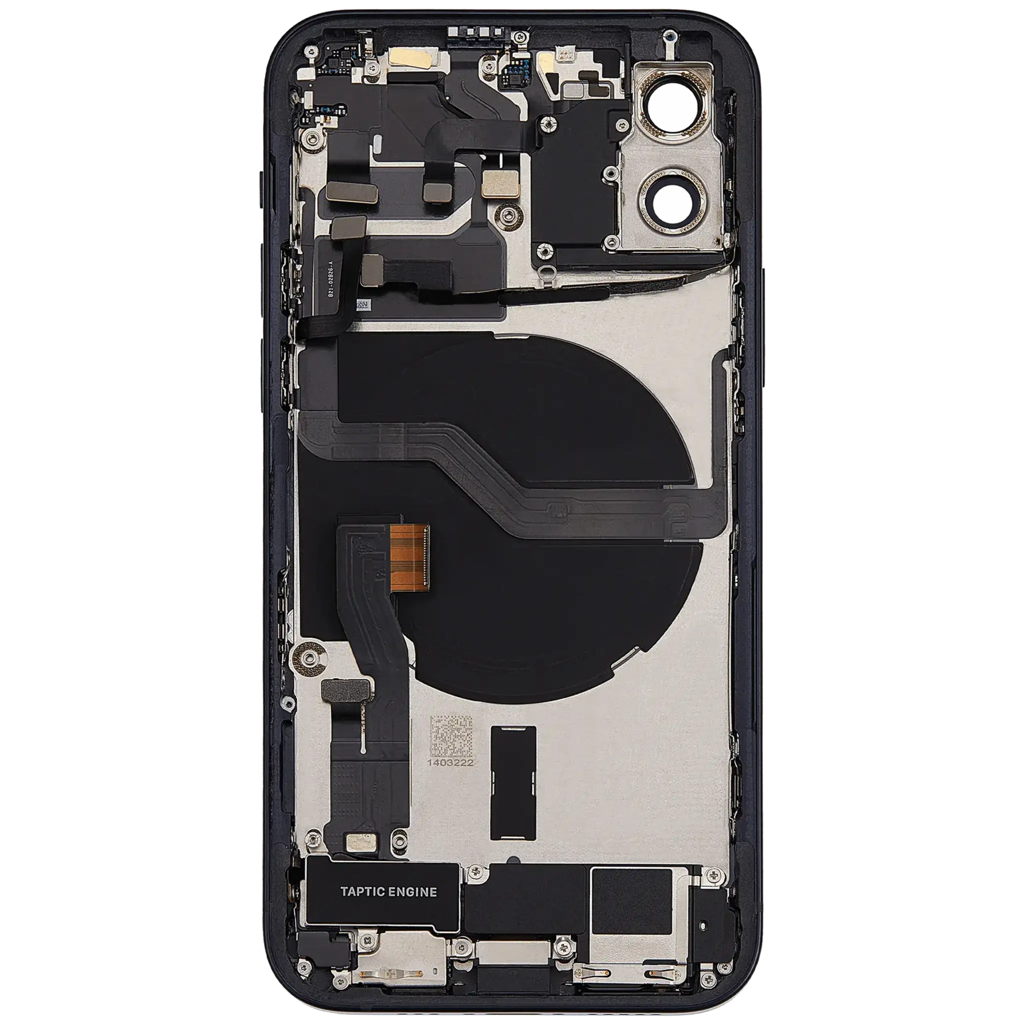 Back Housing with Simtray / Charging port & Small Parts For IPhone 12 Black - MT Tech, foto 3 van 4