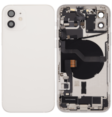 Back Housing with Simtray / Charging port & Small Parts For IPhone 12 White - MT Tech