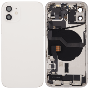 Back Housing with Simtray / Charging port & Small Parts For IPhone 12 White - MT Tech