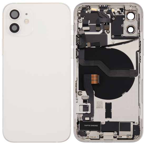 Back Housing with Simtray / Charging port & Small Parts For IPhone 12 White - MT Tech