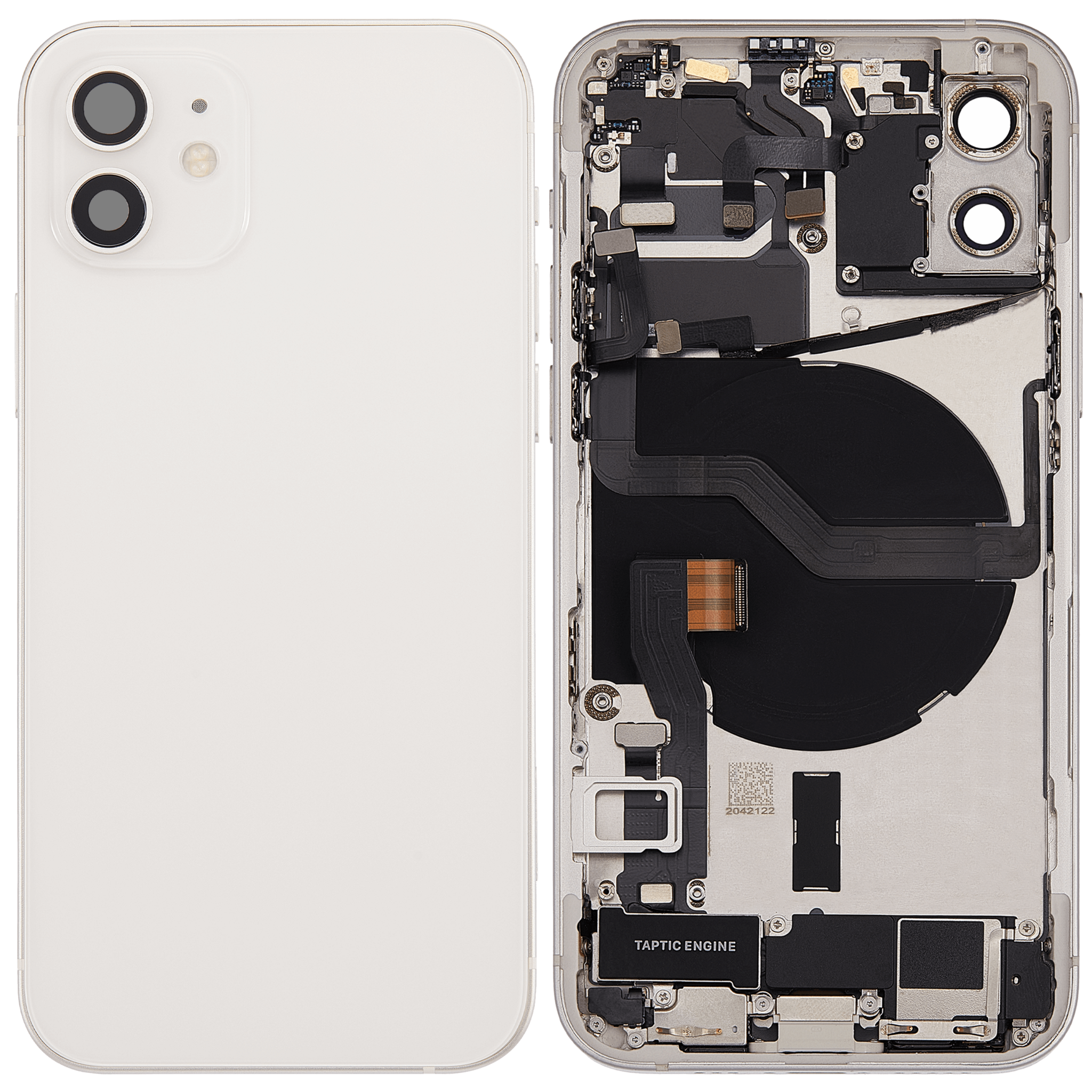 Back Housing with Simtray / Charging port & Small Parts For IPhone 12 White - MT Tech