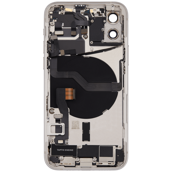 Back Housing with Simtray / Charging port & Small Parts For IPhone 12 White - MT Tech