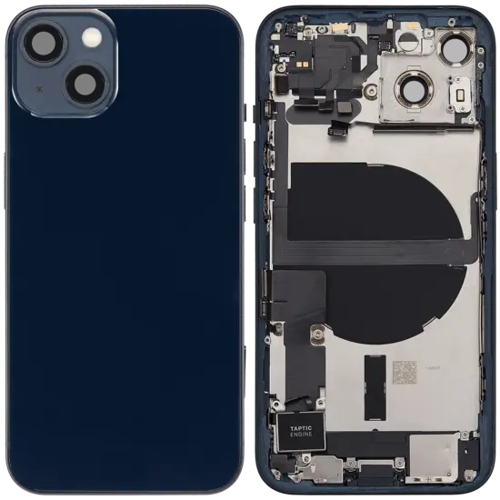 Back Housing with Simtray / Charging port & Small Parts For IPhone 13 Black / Midnight - MT Tech